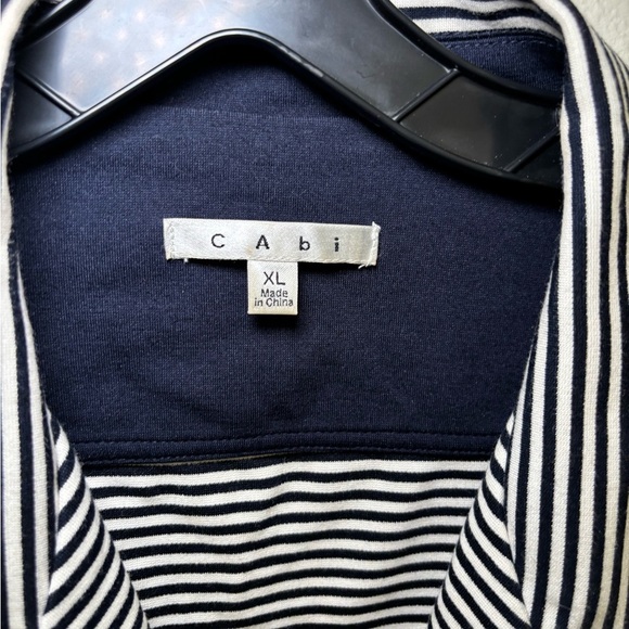 CAbi Black and White nautical Striped Jacket 3/4th length sleeve - Picture 6 of 8